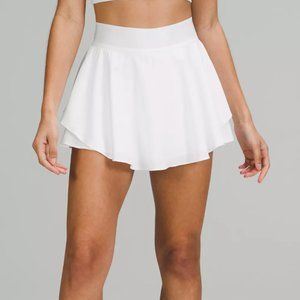 White Lululemon Court Rival High-Rise Skirt
